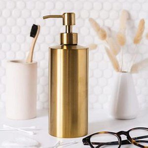 Gold Dispenser for Vanity, Bathroom (Brass Stainless Steel)  Soap or lotion
